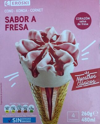 Cono sabor fresa front packaging