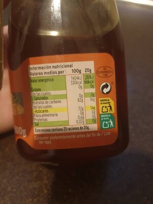 Miel mil flores nutrition facts table