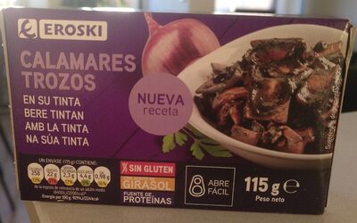 Potón del Pacífico trozos en su tinta