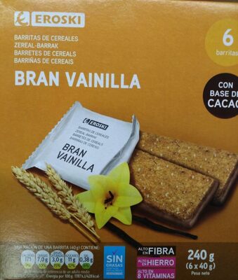 Barritas de cereales bran vainilla