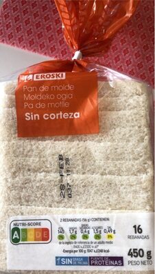 Pan de molde sin corteza