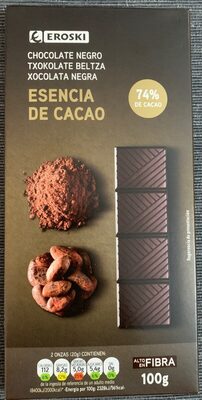 Chocolate negro 74% esencia de cacao