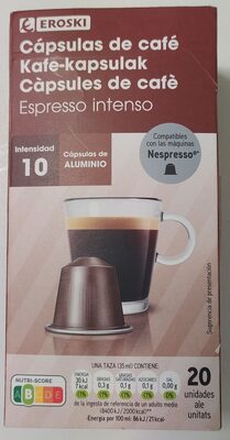 Cápsulas de café Espresso intenso