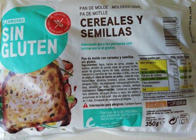 Pan de molde cereales y semillas sin gluten