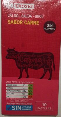 Caldo sabor carne front packaging