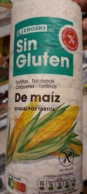 Tortitas de maíz sin gluten front packaging