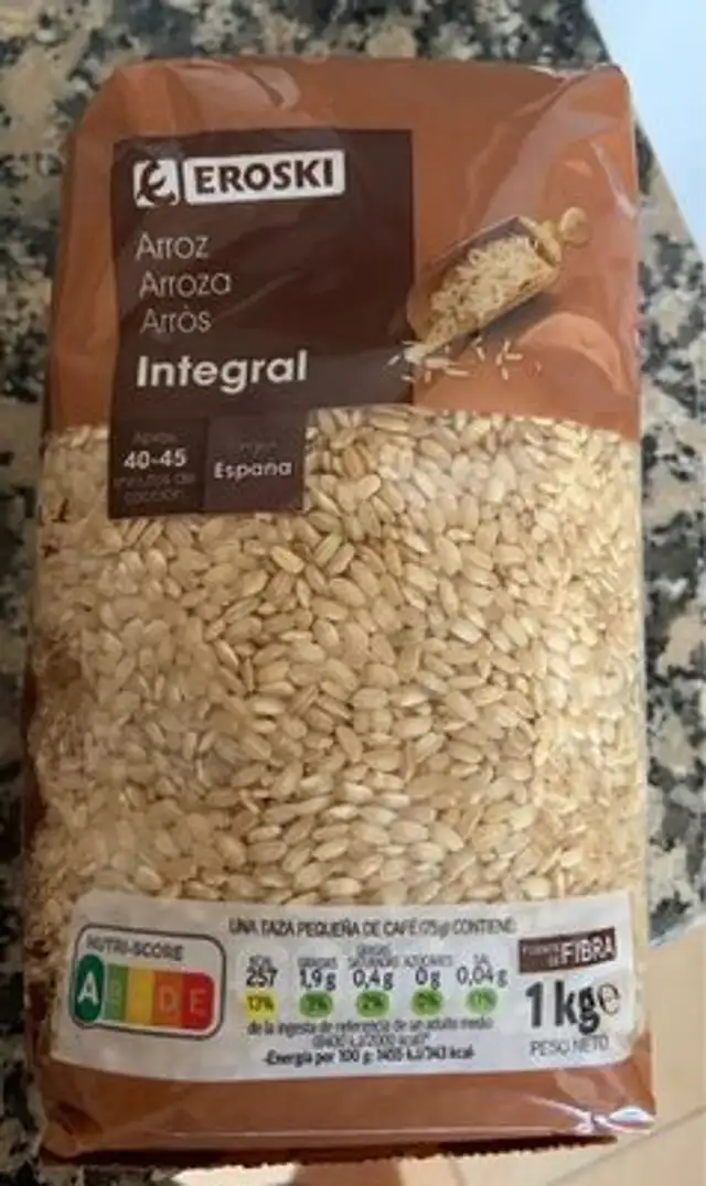 Arroz integral front packaging