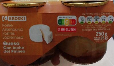 Postre queso con leche del pirineo