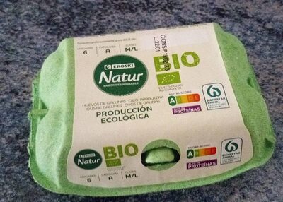 Huevos bio front packaging