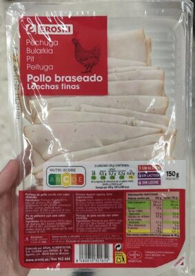 Pechuga de pollo braseado lonchas finas