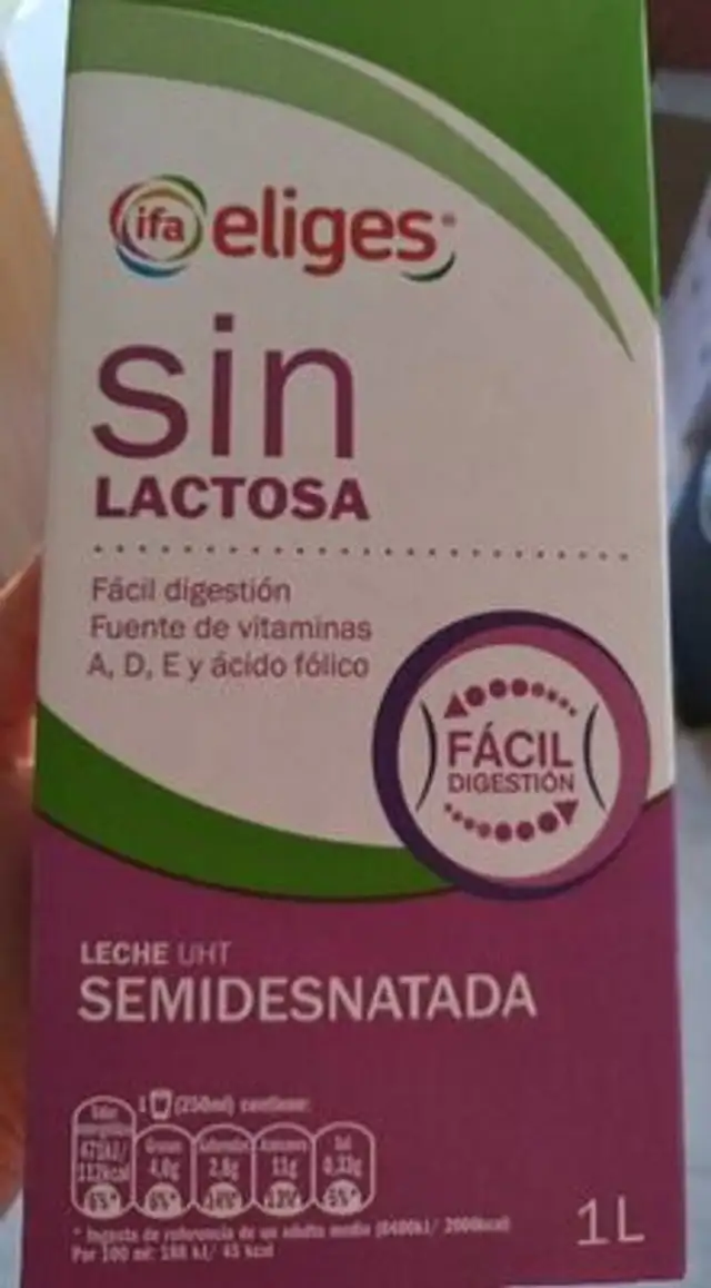 Leche Semi Sin Lactosa Ifa Elige front packaging