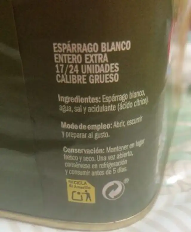 Esparrago blanco extra grueso