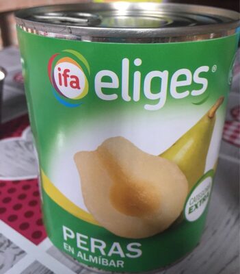 Pera en almibar front packaging