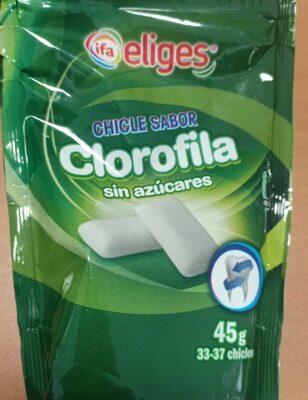 Chicle sabor clorofila sin azucares front packaging