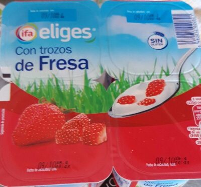 Yogur con trozos de fresa