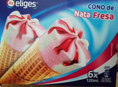 Cono de nata y fresa front packaging