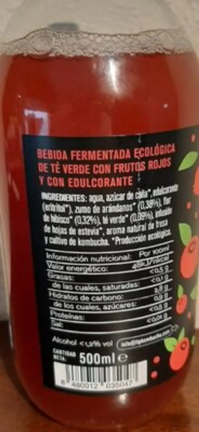 Lip KOMBUCHA organic nutrition facts table