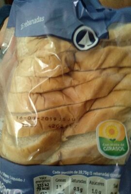 Pan de molde front packaging