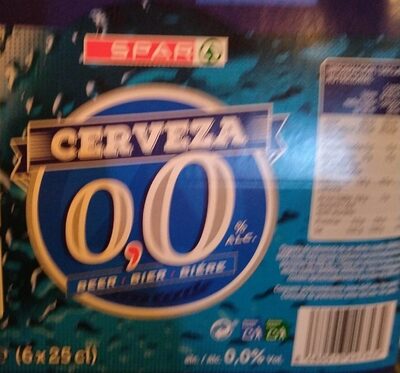 Cerveza Spar 0'0 front packaging