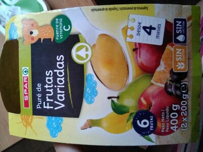 Puré de frutas variadas front packaging