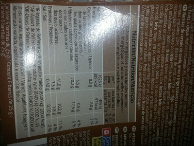 barres de céréales au chocolat au lait et caramel