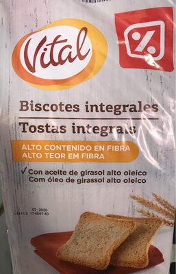 Biscotes integrales front packaging