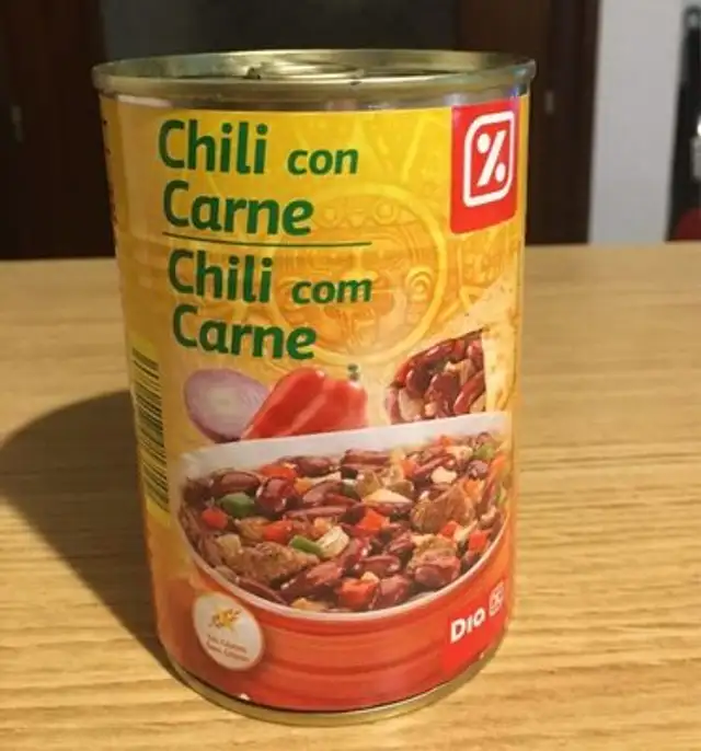 Chili con carne front packaging
