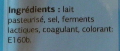 Mimolette (25% MG) x 10 tranches ingredients label