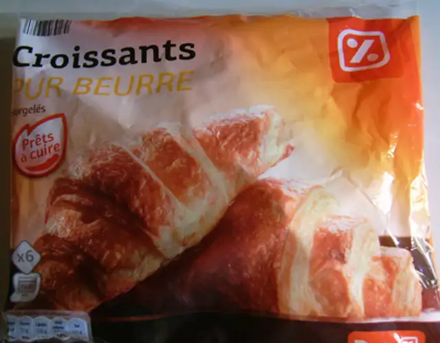 Croissants pur beurre surgelés front packaging
