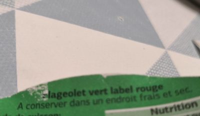 Flageolet vert ingredients label
