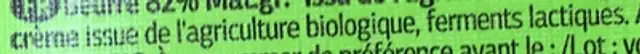 Beurre moulé doux bio (82% MG) ingredients label