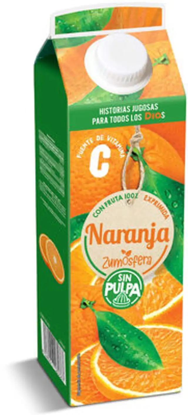 Zumo 100% Naranja Exprimida Sin Pulpa front packaging