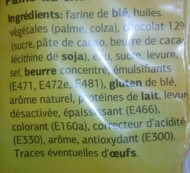 Pains au chocolat (x 10) 450 g - Dia ingredients label