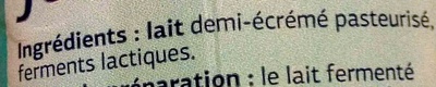 lait fermenté ingredients label