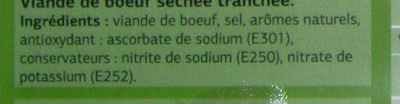 Bresaola ingredients label