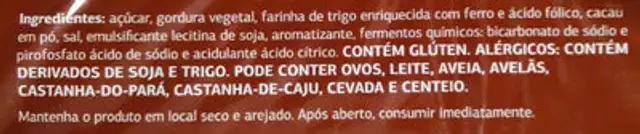 Wafer chocolate ingredients label