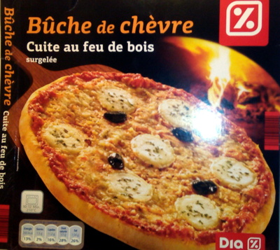Bûche de chèvre surgelée cuite au feu de bois front packaging