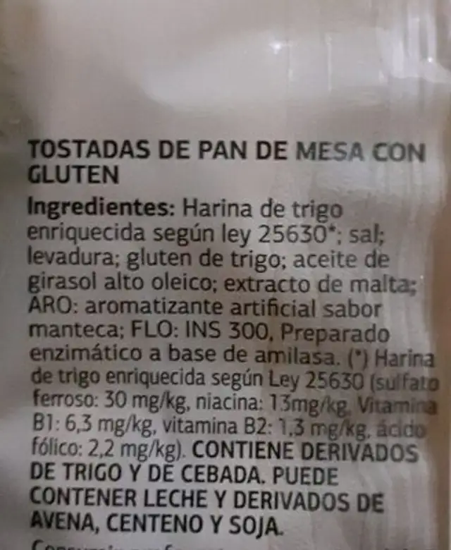 Unknown ingredients label