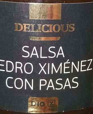 Salsa Pedro Ximénez con pasas front packaging