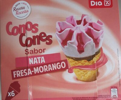 Cono sabor nata y fresa
