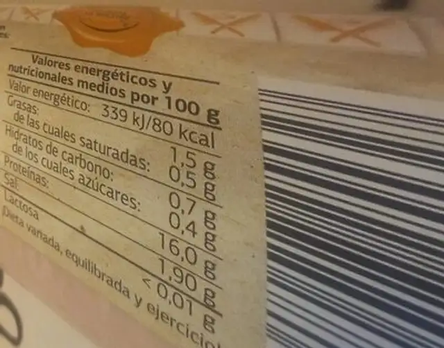 pechuga de pollo nutrition facts table