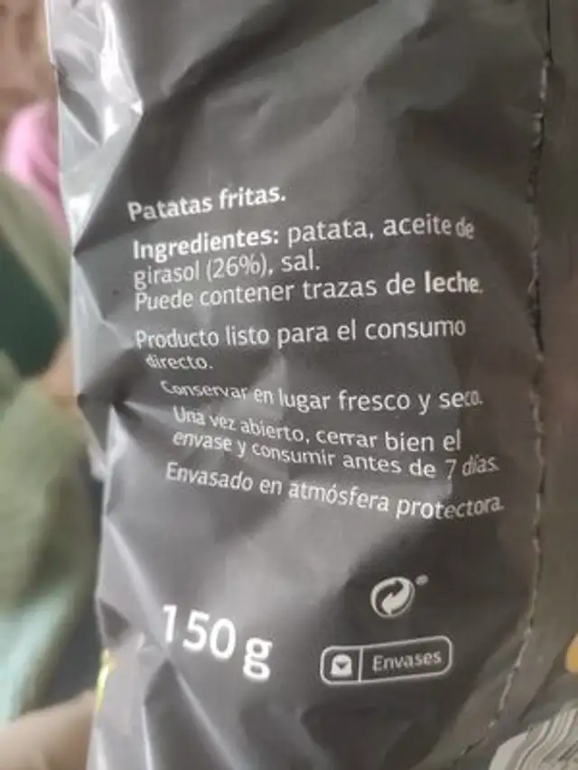 Patatas Fritas, Gourmet ingredients label