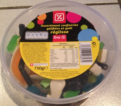 Assortiments confiseries gélifiées et goût réglisse