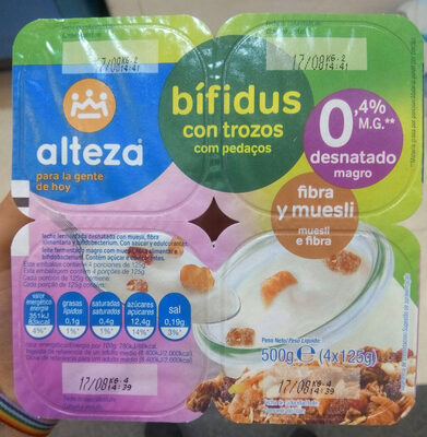Bífidus con trozos, fibra y muesli 0.4%