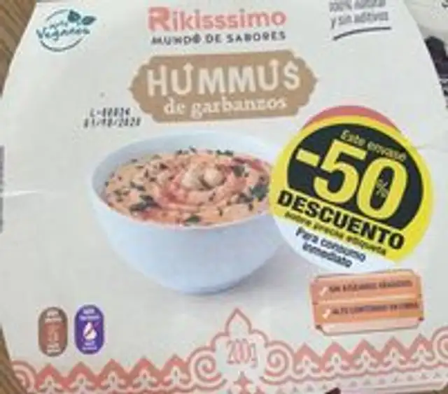 Hummus de garbanzos con pimiento