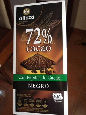 Cacao 72% con pepitas de cacao