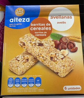 Barritas de cereales avellanas