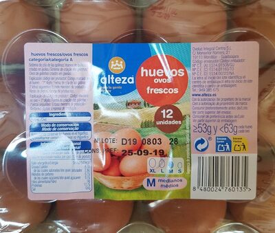 Huevos frescos front packaging