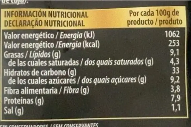 Pasta fresca girasoil de setas y trufa nutrition facts table