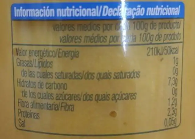 Baby hortalizas con ternera y arroz nutrition facts table